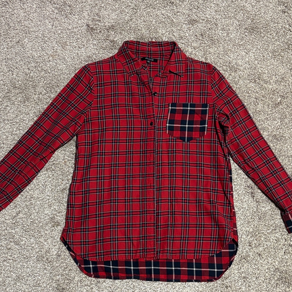 Madewell Red and Black Plaid Shirt